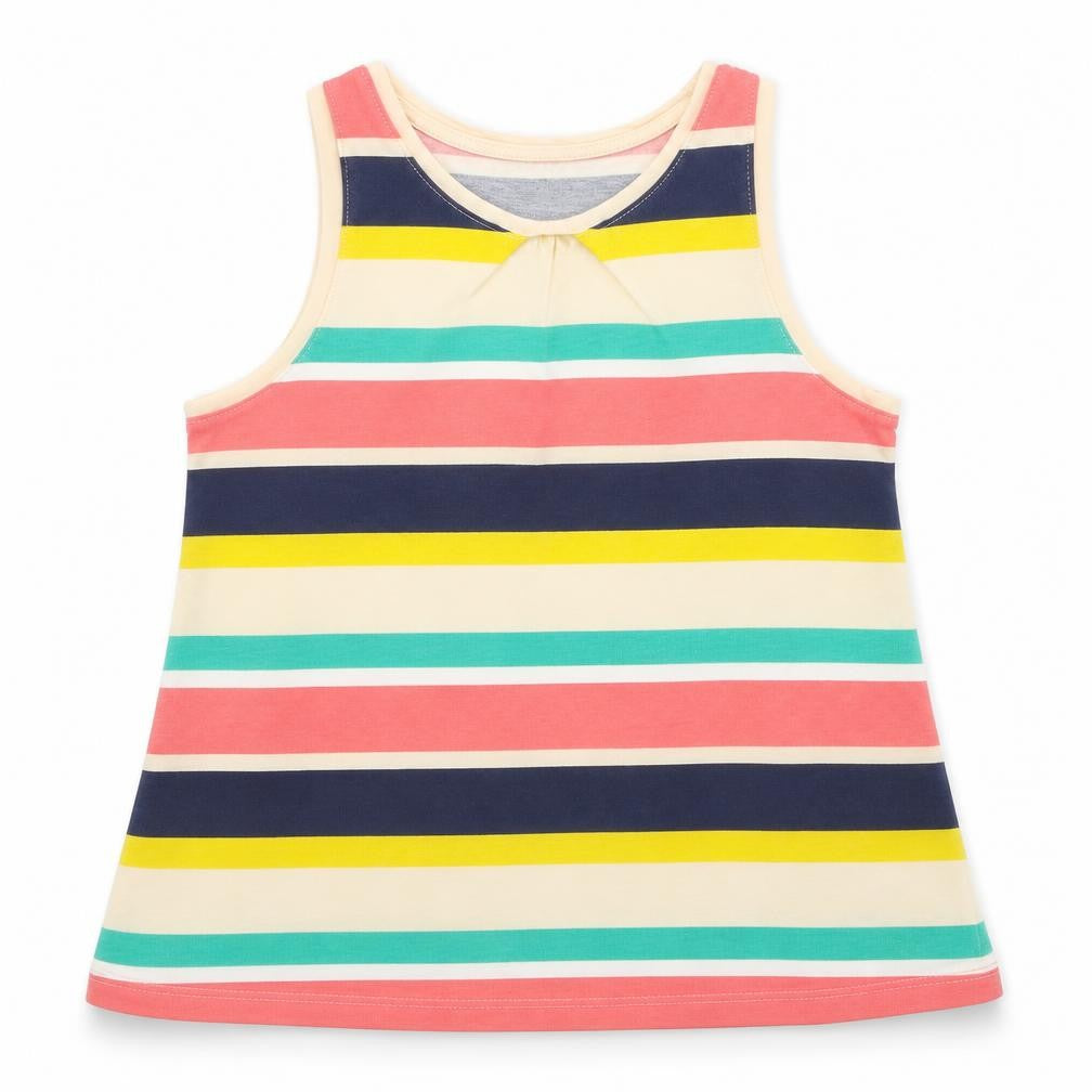 La Redoute Girls Multicoloured Striped Cotton Basic Tank Size 8 Years Round Neck Pullover