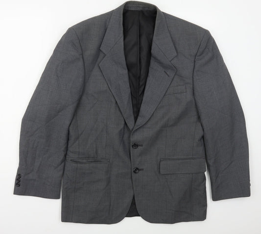 Burton Mens Grey  Polyester Jacket Suit Jacket Size 38