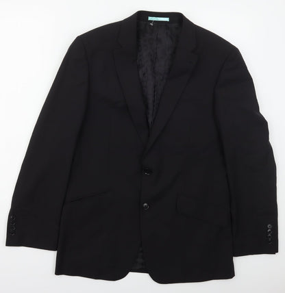 Next Mens Black Striped Wool Jacket Suit Jacket Size 38