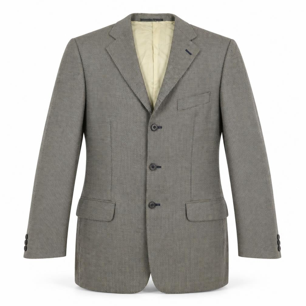 Douglas Mens Beige Houndstooth Wool Jacket Suit Jacket Size 40