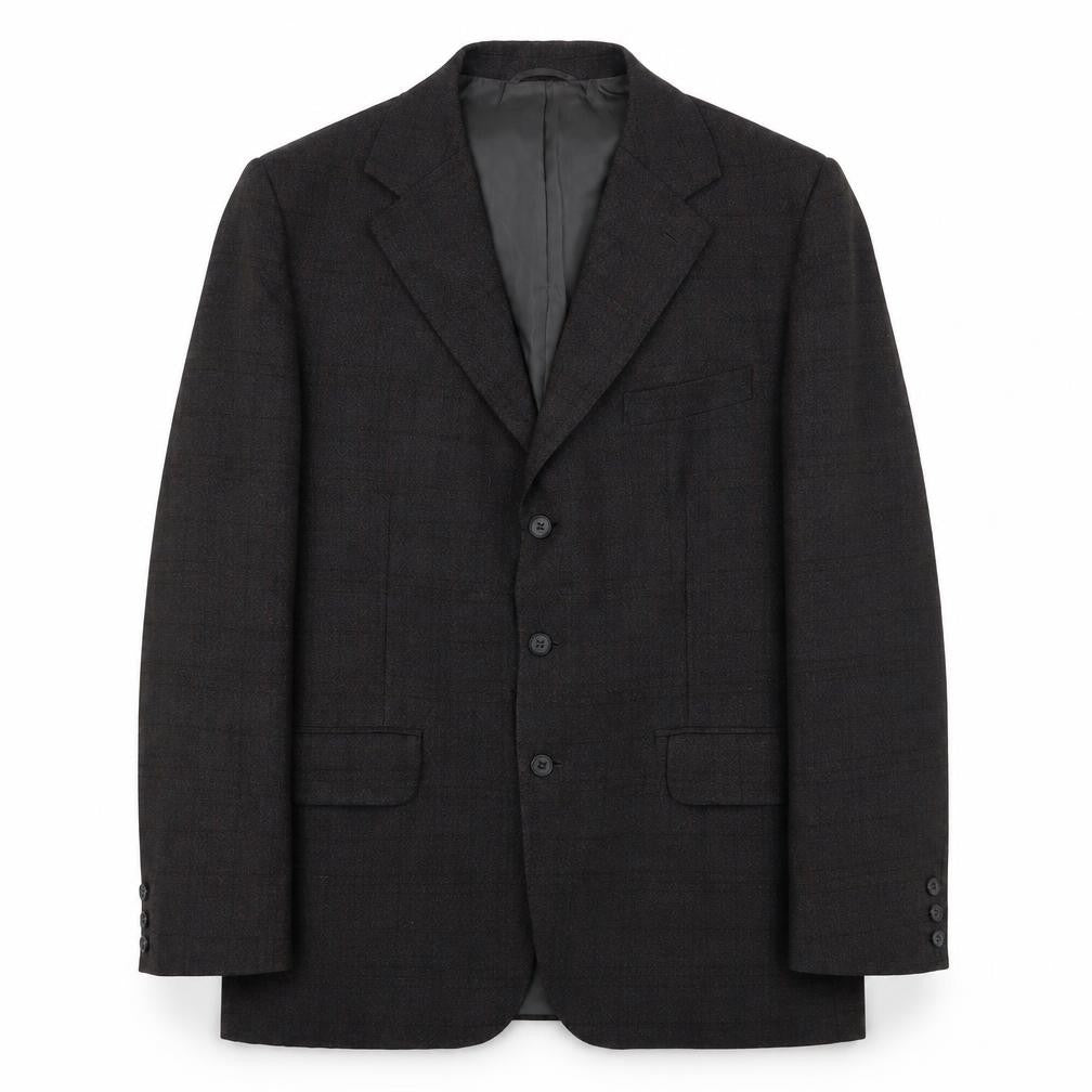 Trent Mens Grey Check Wool Jacket Suit Jacket Size 40