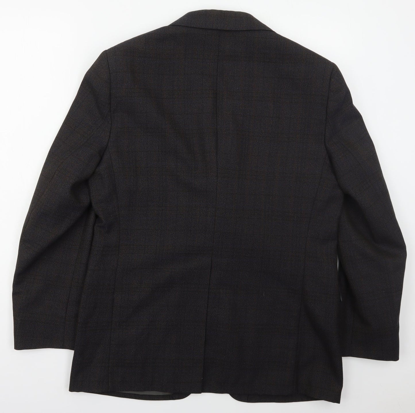 Trent Mens Grey Check Wool Jacket Suit Jacket Size 40