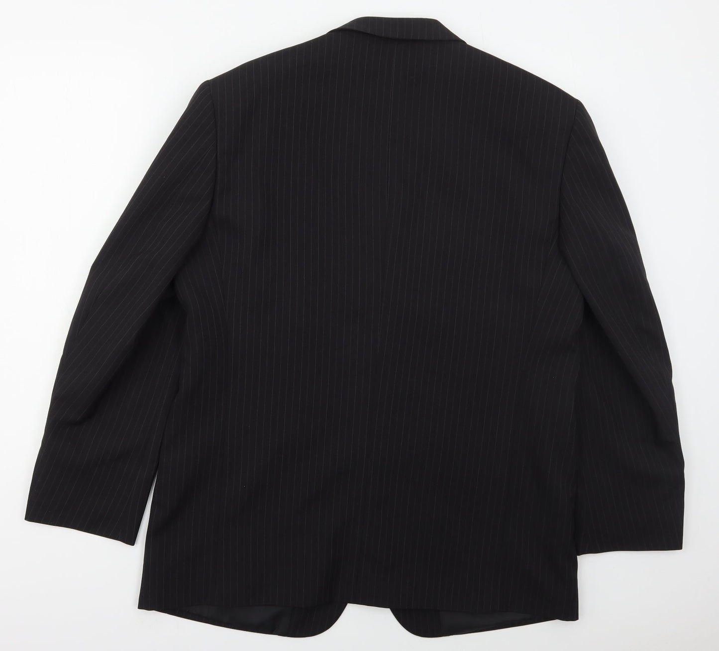 Taylor & Wright Mens Black Striped Polyester Jacket Suit Jacket Size 42
