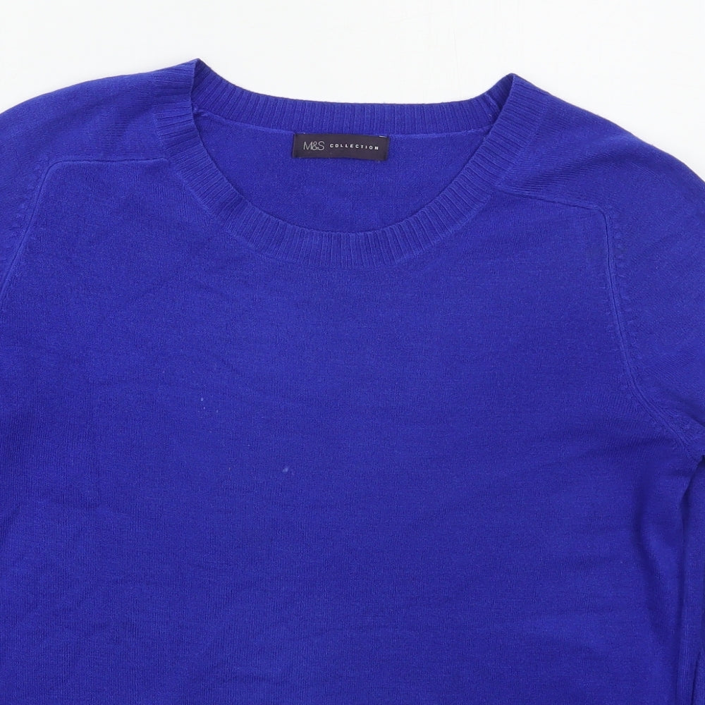 Marks and Spencer Womens Black Round Neck  Acrylic Pullover Jumper Size 14