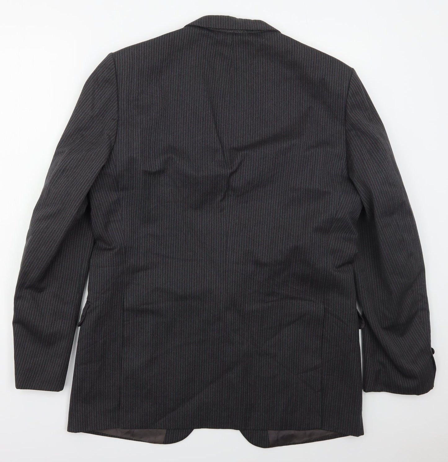 St Michael Mens Grey Striped Wool Jacket Suit Jacket Size 42