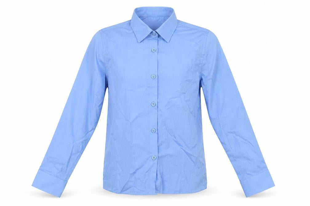 Marks & Spencer Boys Blue  Polyester Basic Button-Up Size 8-9 Years Collared Button