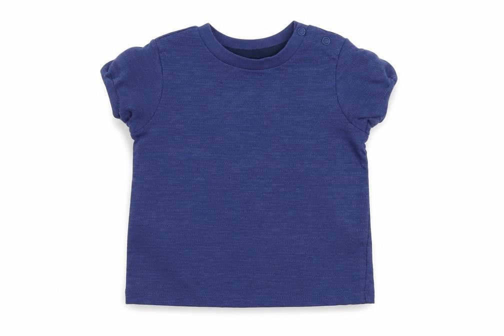 F&F Boys Blue  Cotton Basic Casual Size 3-6 Months Round Neck Push Lock