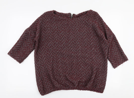 NEXT Womens Red Round Neck  Acrylic Pullover Jumper Size 14