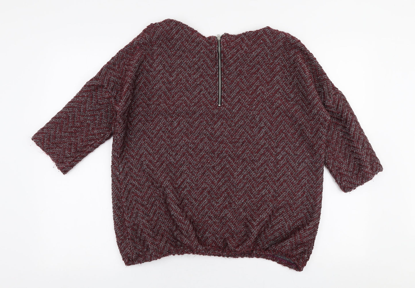 NEXT Womens Red Round Neck  Acrylic Pullover Jumper Size 14