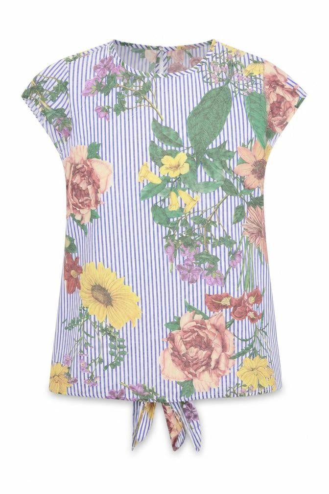 SheIn Womens Multicoloured Striped Polyester Basic Blouse Size M Round Neck
