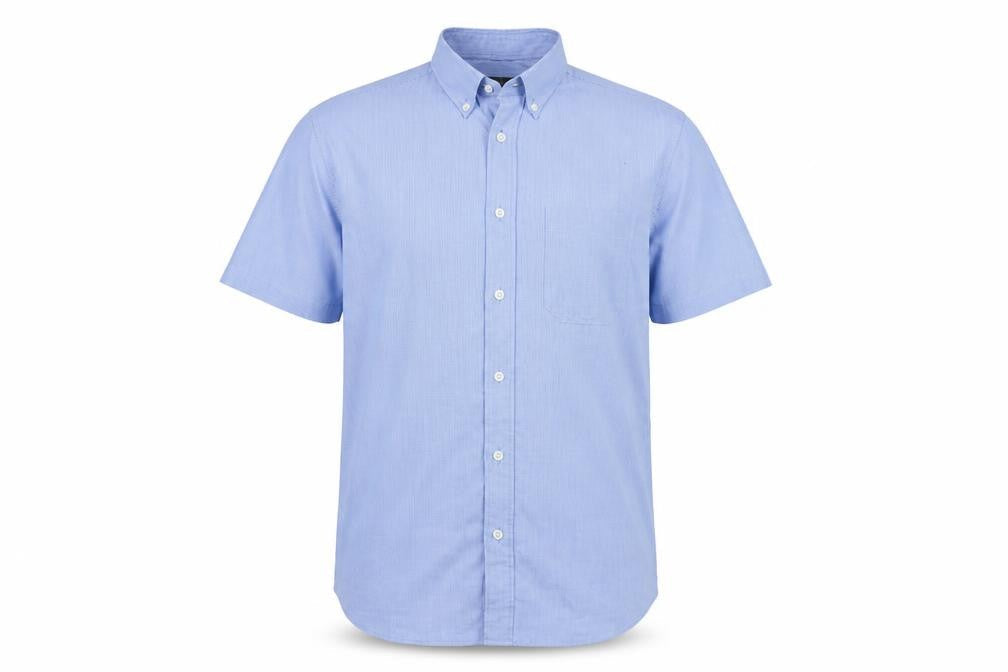 Marks & Spencer Mens Blue  Polyester  Button-Up Size M Collared Button