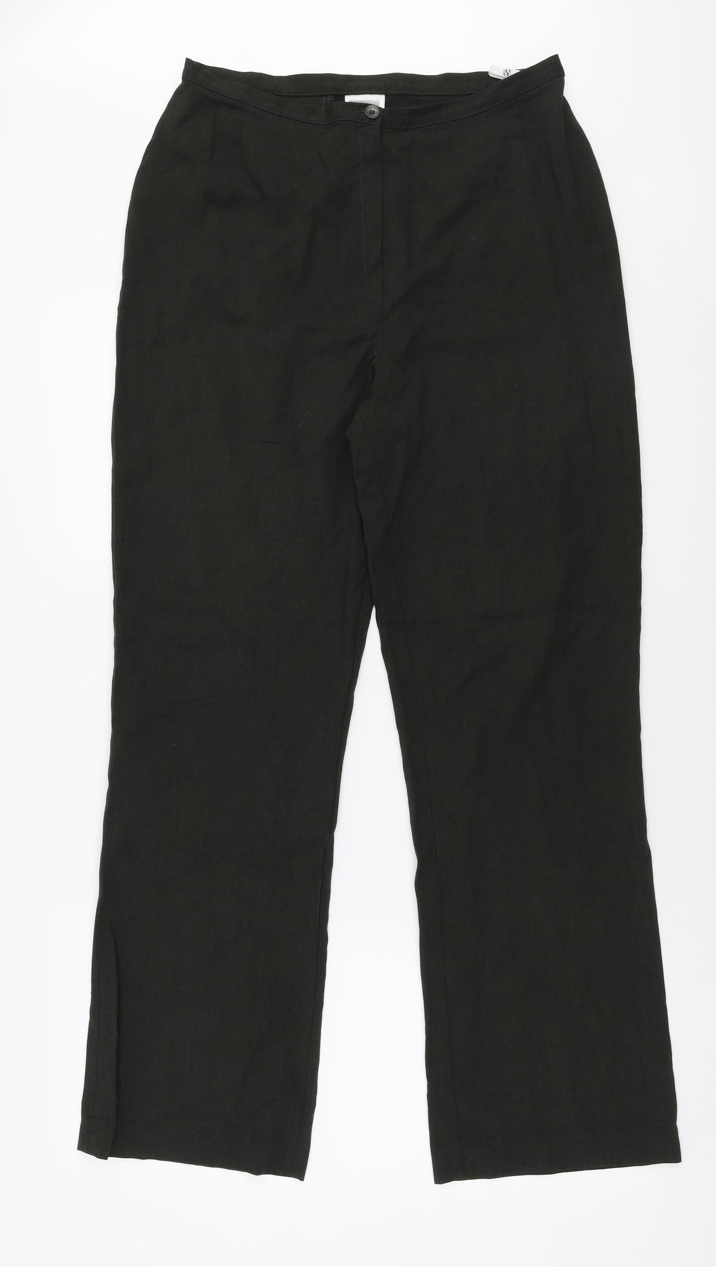 NEXT Womens Green  Polyester Trousers  Size 14 L30 in Regular Zip