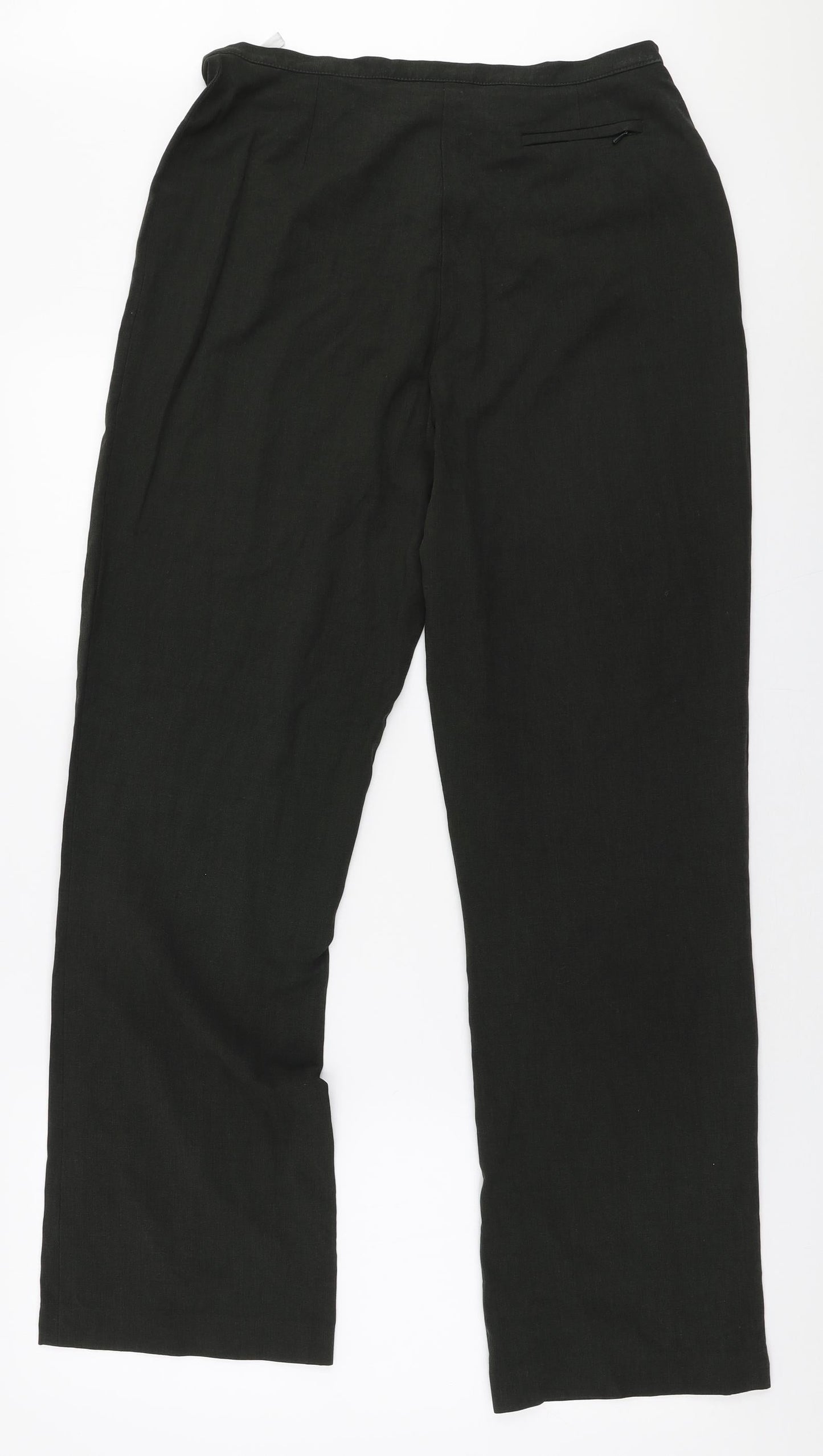 NEXT Womens Green  Polyester Trousers  Size 14 L30 in Regular Zip