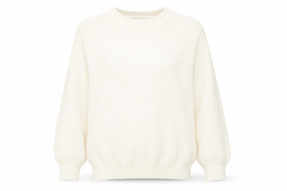 Divided by H&M# Womens White Round Neck  Acrylic Pullover Jumper Size S