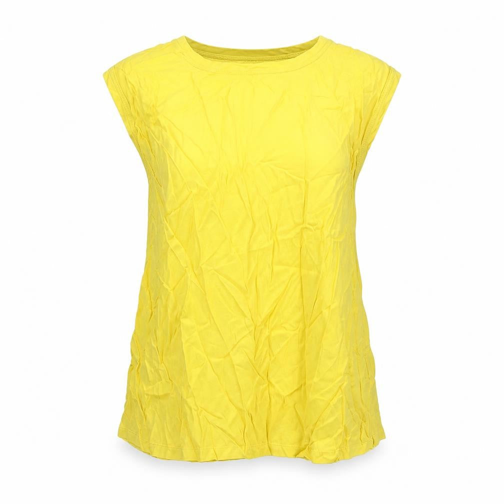 OPUS Womens Yellow  Viscose Basic Tank Size 10 Round Neck