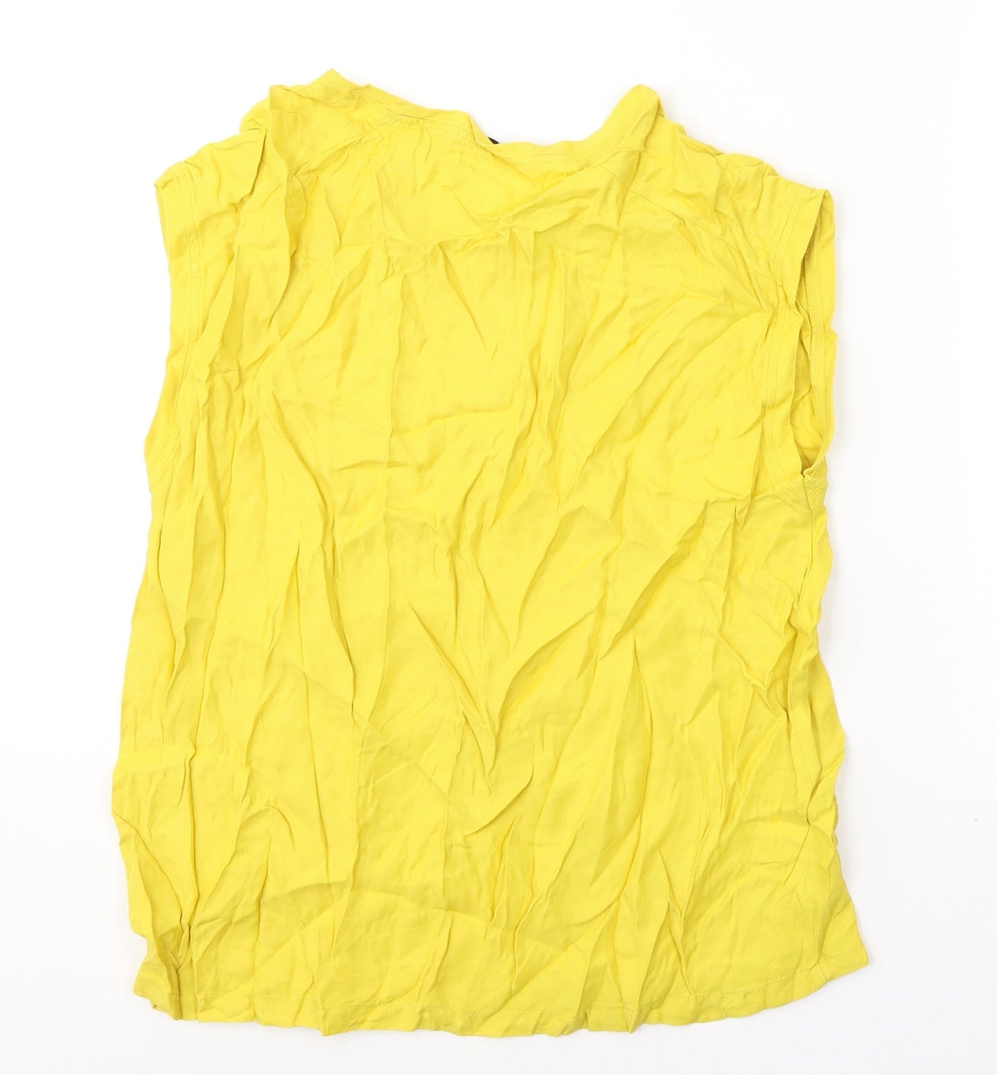 OPUS Womens Yellow  Viscose Basic Tank Size 10 Round Neck