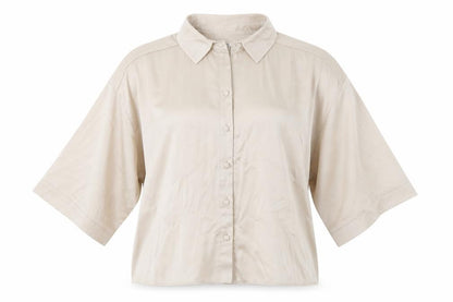 River Island Womens Beige  Polyester Basic Button-Up Size 12 Collared