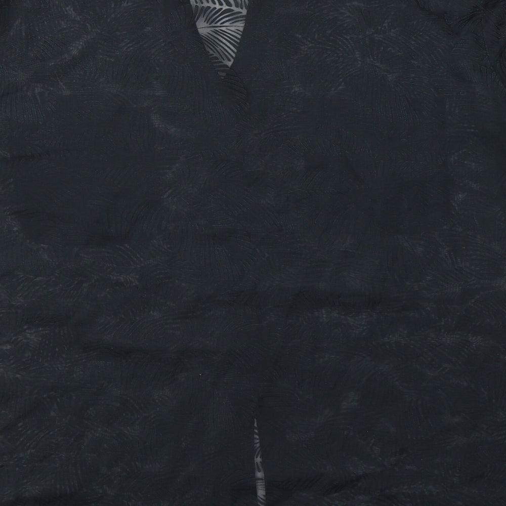 ELVI Womens Black Floral Polyester Basic Button-Up Size 26 Collared