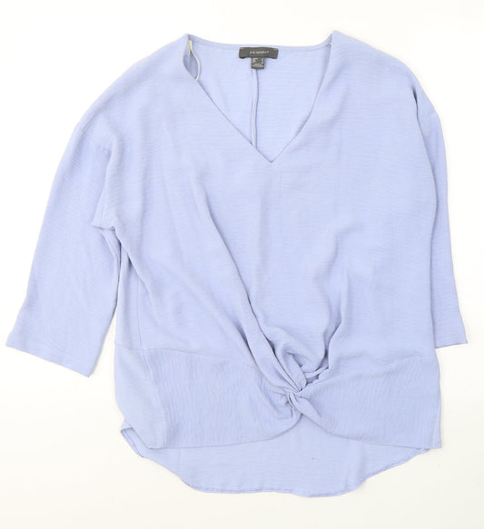 Primark Womens Blue  Polyester Tunic Blouse Size 8 Round Neck