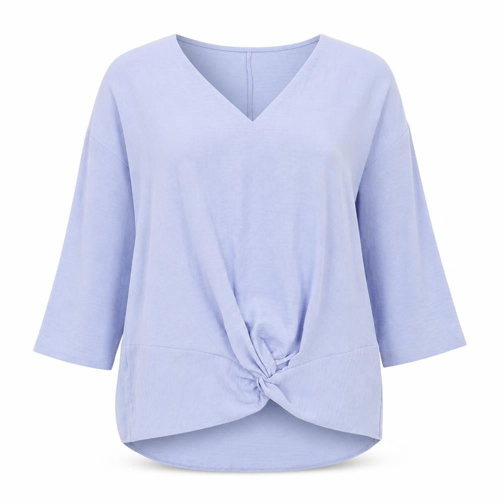 Primark Womens Blue  Polyester Tunic Blouse Size 8 Round Neck