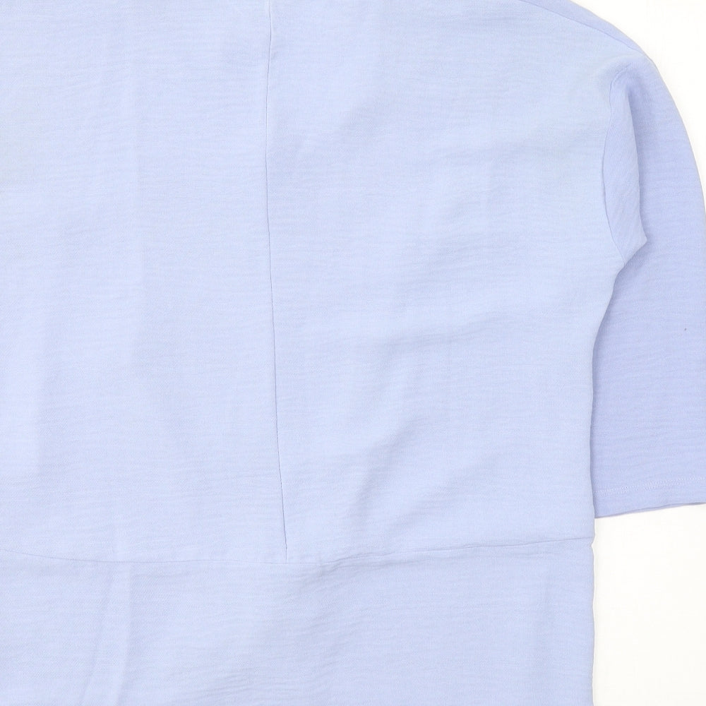 Primark Womens Blue  Polyester Tunic Blouse Size 8 Round Neck