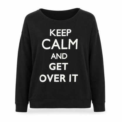 H&M Womens Black  100% Cotton Pullover Sweatshirt Size M  Pullover - Keep Calm & Get over it