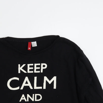H&M Womens Black  100% Cotton Pullover Sweatshirt Size M  Pullover - Keep Calm & Get over it