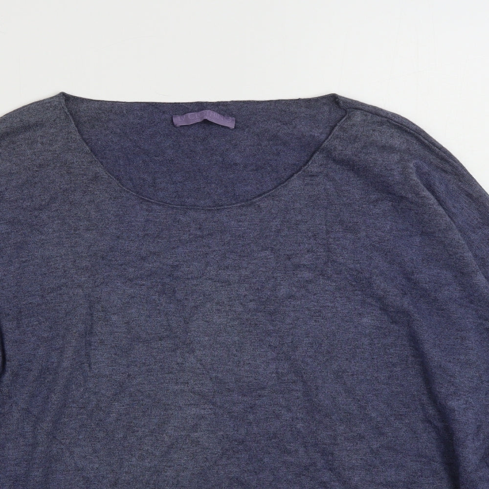 LV CLOTHING  Womens Blue Scoop Neck  Viscose Pullover Jumper Size L