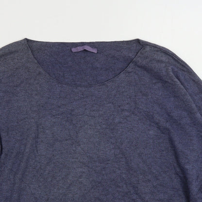 Preloved LV CLOTHING  Womens Blue Scoop Neck  Viscose Pullover Jumper Size L - Detail