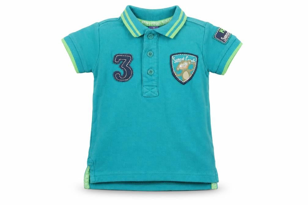Dopo Dopo Baby Green  100% Cotton Basic Polo Size 6-9 Months Collared Button