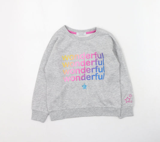 Primark Girls Grey  Cotton Pullover Sweatshirt Size 6-7 Years