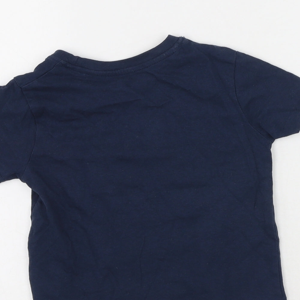 Primark Boys Blue  Polyester Basic T-Shirt Size 2-3 Years Round Neck  - Surf The Sun