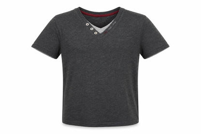 Rebel Boys Grey  Cotton Basic Casual Size 9-10 Years V-Neck