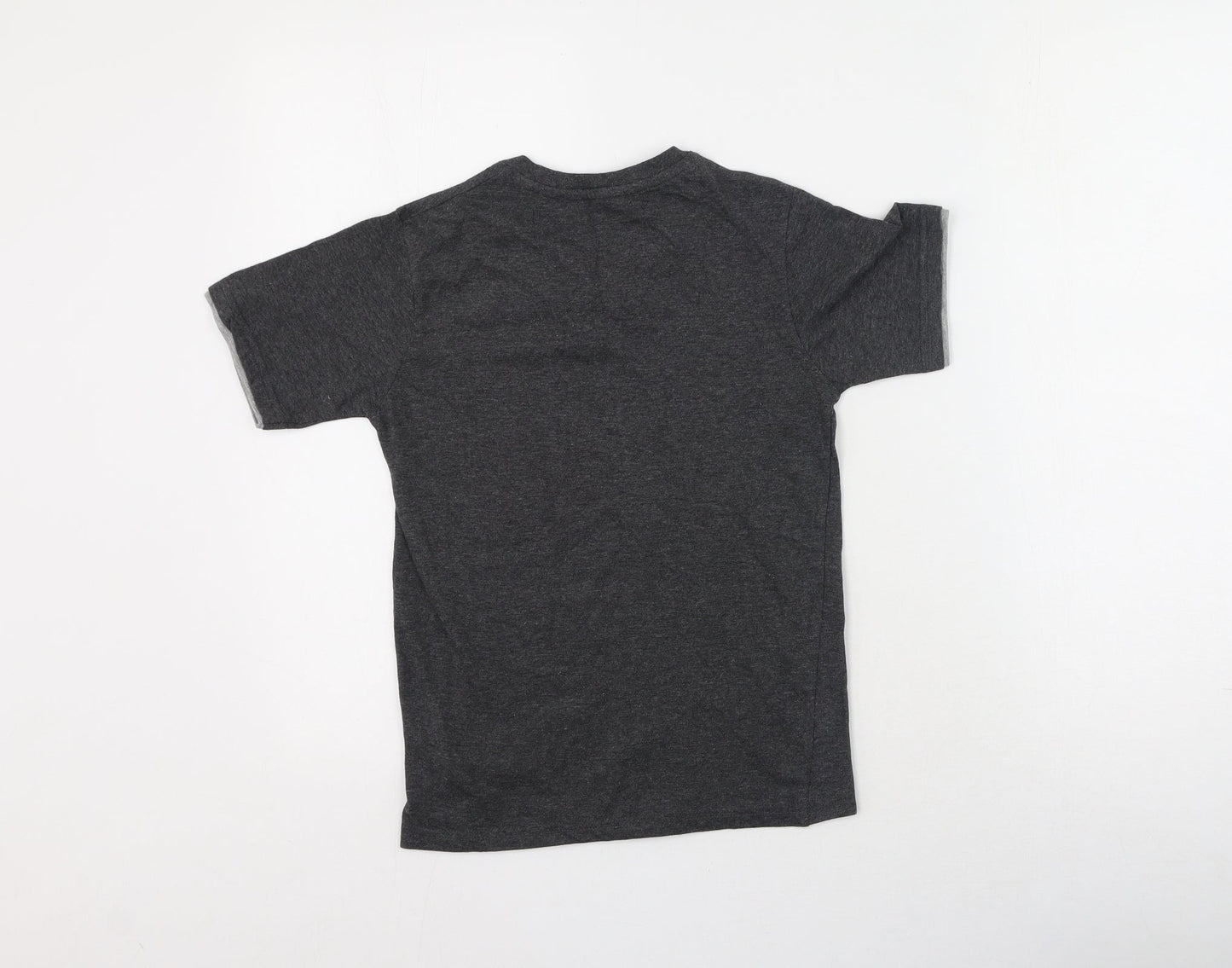 Rebel Boys Grey  Cotton Basic Casual Size 9-10 Years V-Neck