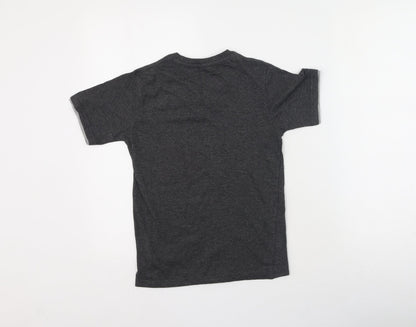 Rebel Boys Grey  Cotton Basic Casual Size 9-10 Years V-Neck