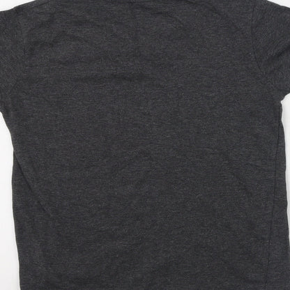 Rebel Boys Grey  Cotton Basic Casual Size 9-10 Years V-Neck