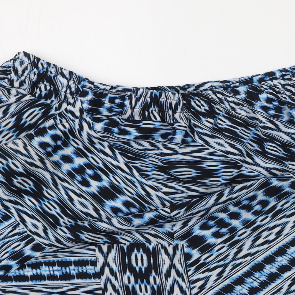 F&F Womens Blue Geometric Polyester Basic Blouse Size 6 Off the Shoulder