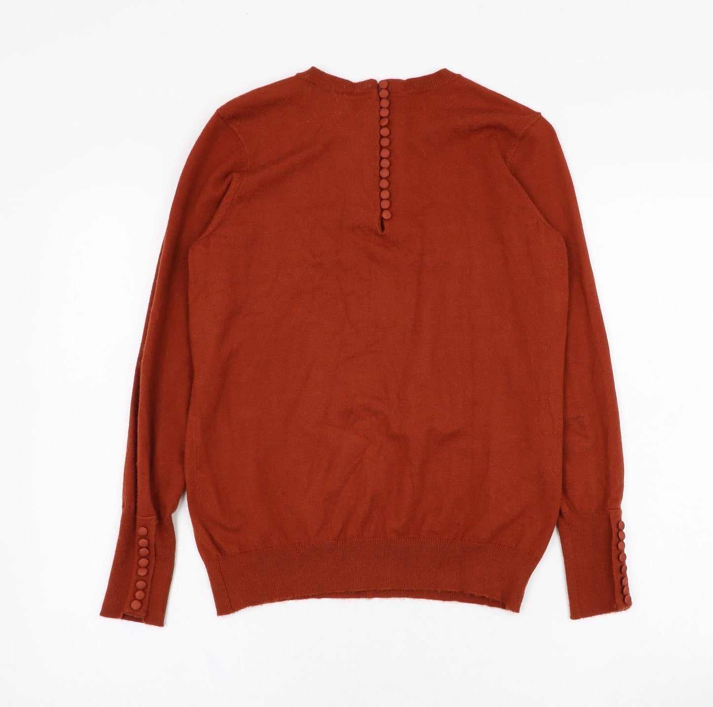 Savida Womens Brown Round Neck  Viscose Pullover Jumper Size 12