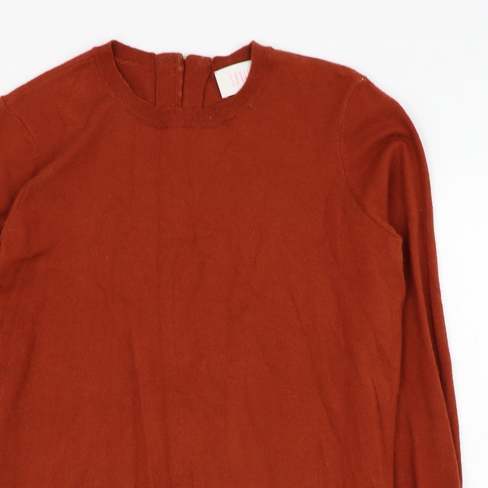 Savida Womens Brown Round Neck  Viscose Pullover Jumper Size 12