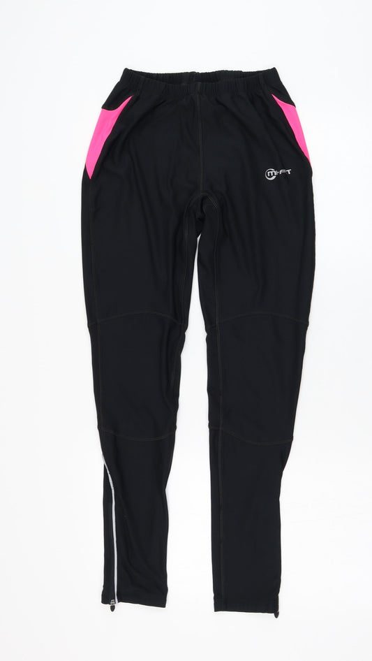 Mi Fit Womens Black  Polyester Jogger Trousers Size 10 L28 in Regular