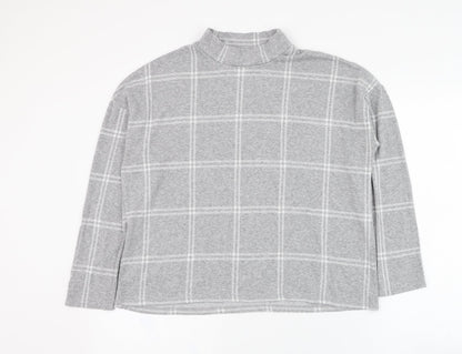 Kiabi Womens Grey Check Polyester Pullover Sweatshirt Size 14  Pullover
