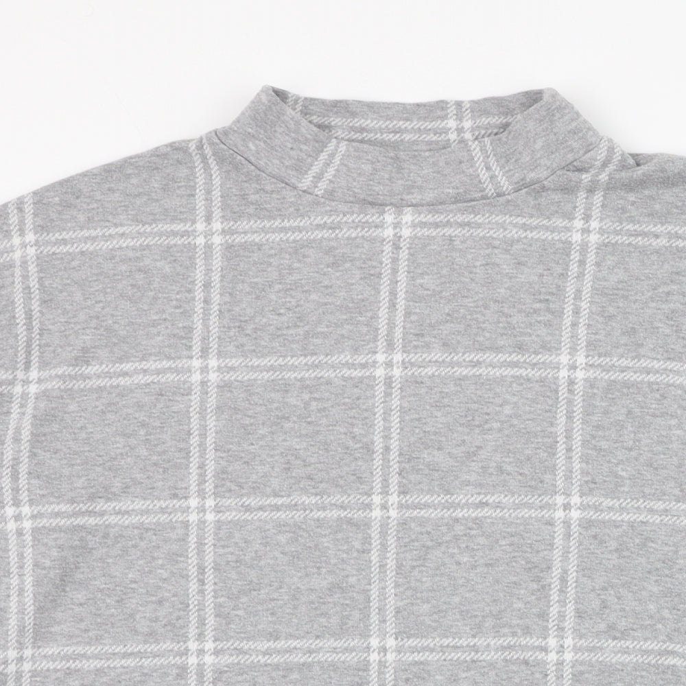Kiabi Womens Grey Check Polyester Pullover Sweatshirt Size 14  Pullover