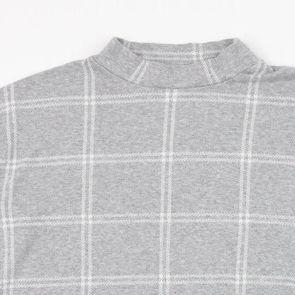 Kiabi Womens Grey Check Polyester Pullover Sweatshirt Size 14  Pullover