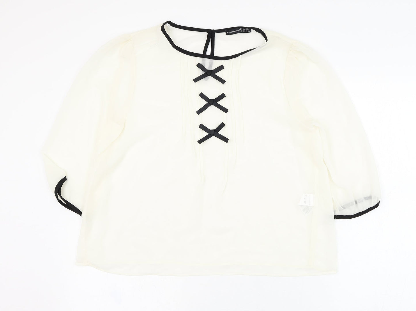 Atmosphere Womens Ivory  Polyester Basic Blouse Size 16 Round Neck