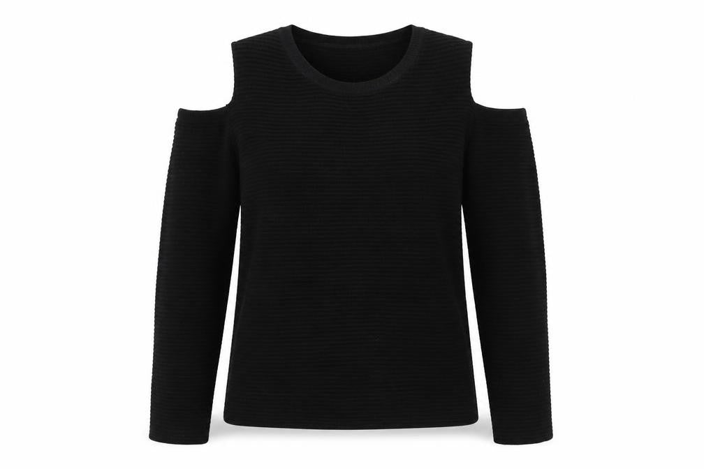 Lottie Womens Black Round Neck  Acrylic Pullover Jumper Size 8