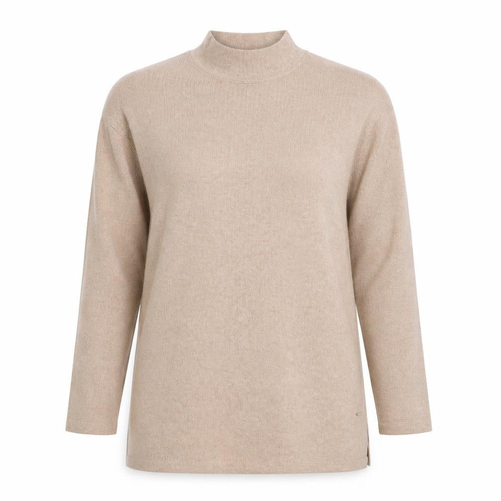 Dunnes Stores Womens Brown Mock Neck  Polyester Pullover Jumper Size 12