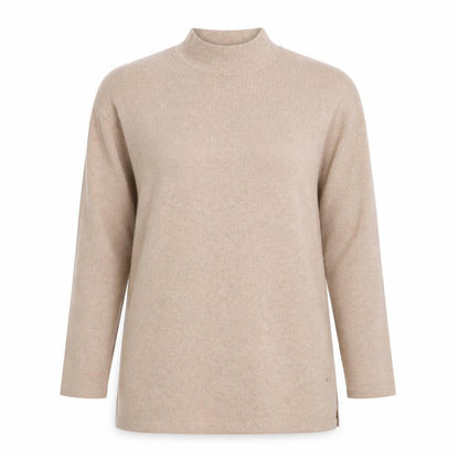 Dunnes Womens Brown Mock Neck  Polyester Pullover Jumper Size 12