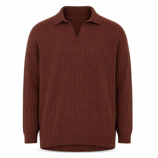 Next Mens Brown Collared  Acrylic Pullover Jumper Size L