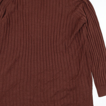 Next Mens Brown Collared  Acrylic Pullover Jumper Size L