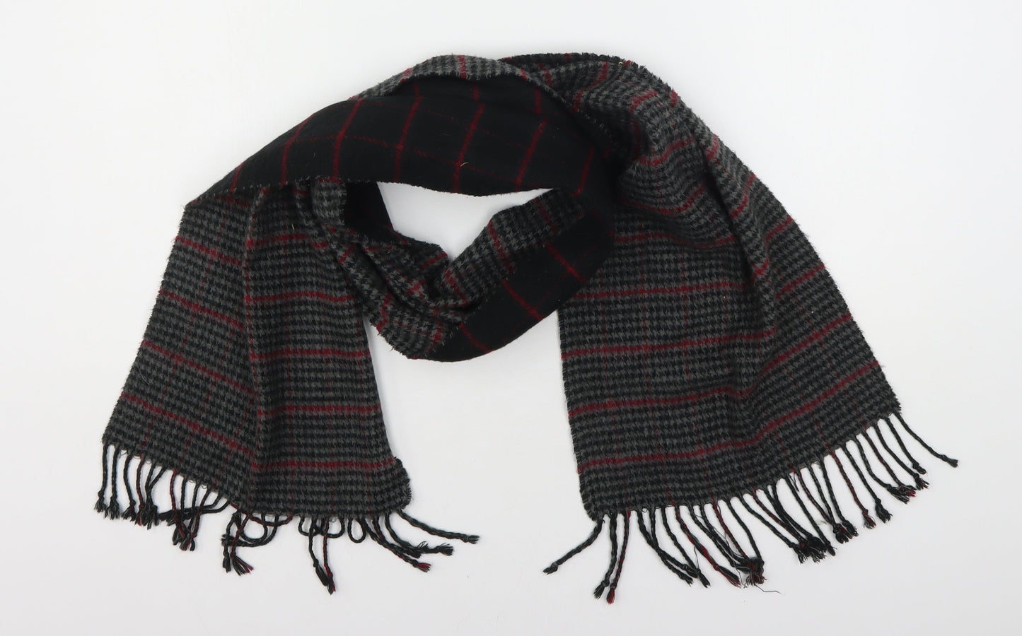 Preworn Unisex Multicoloured Houndstooth Polyester  Scarf